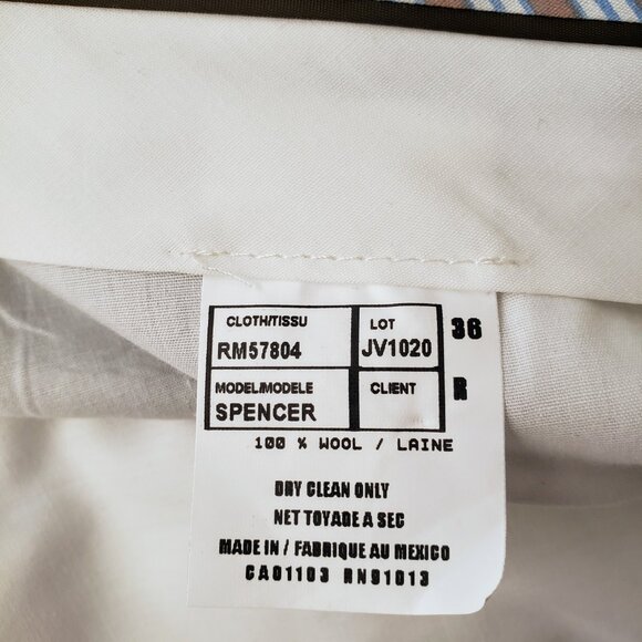 Saks Fifth Avenue, NWT, Navy Blue fine line pinstripe, 36 waist unhemmed - Picture 5 of 9